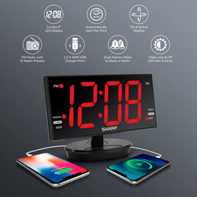 Sharp AccuSet automatically sets time for effortless accurate wake ups