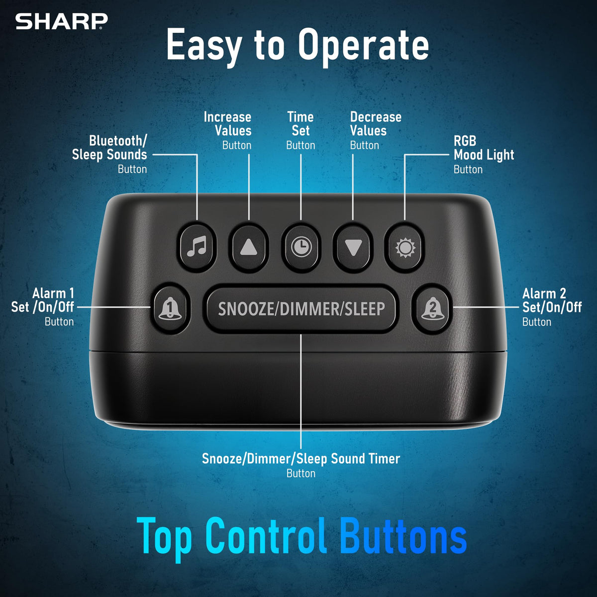 Sharp RGB night light with nine color modes to set mood and visibility.