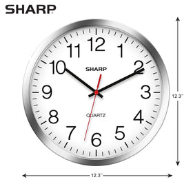 Sharp 12-inch dial with bold black numbers on white background.