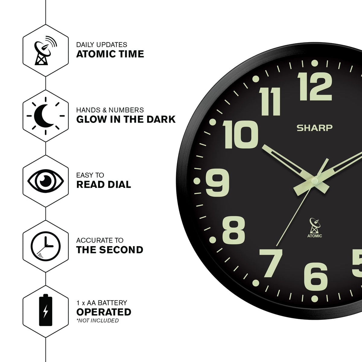 Sharp wwvb-atomic-sync ensures precise time updates automatically.