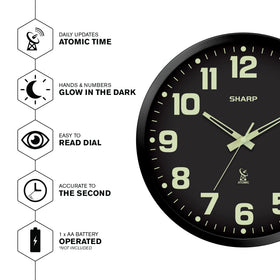 Sharp wwvb-atomic-sync ensures precise time updates automatically.