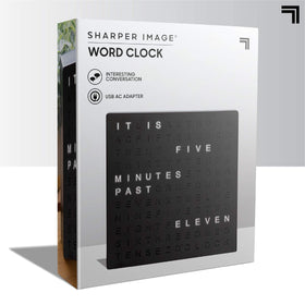 Sharper Image LED Word Clock gift packaging is ready for celebrations