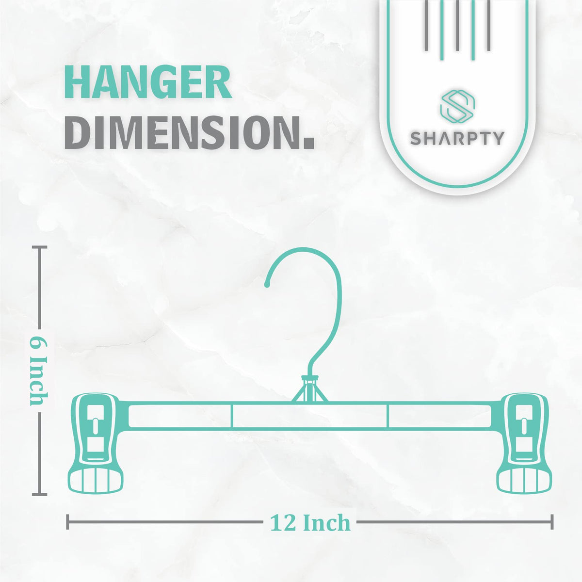Sharpty closet hanger with 360-degree swivel for flexible, easy hanging.
