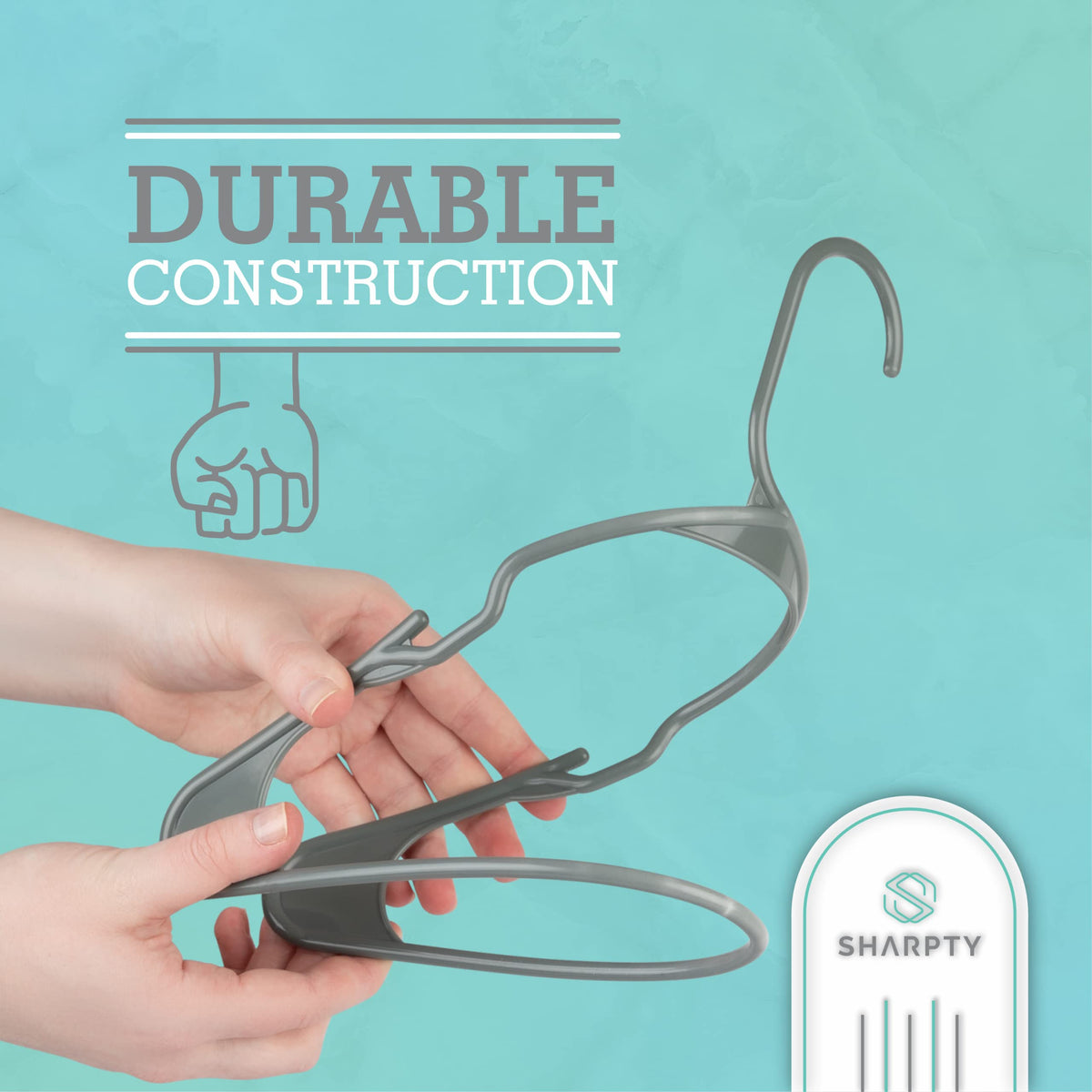 Sharpty durable hanger supports coats and shirts without bending