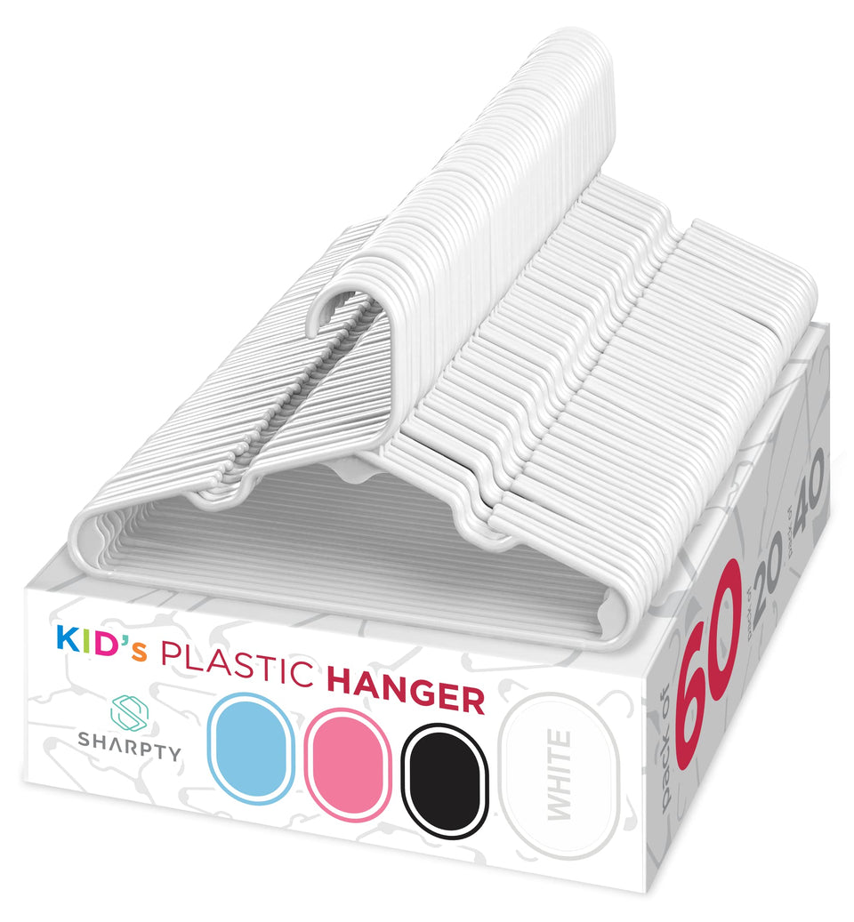 Sharpty Kids Hangers showing compact design for small closets and easy organization.