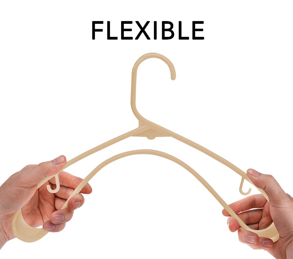 Sharpty beige coat hanger for lightweight jackets and tidy closets.
