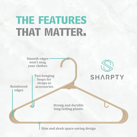 Sharpty beige pants hanger maintains creases and neat storage for trousers.