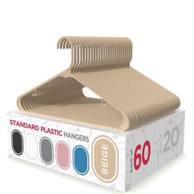 Sharpty beige shirt hanger with smooth edges for clothes and snag prevention.