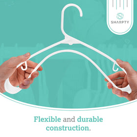 Space-saving design of Sharpty hangers helps maximize closet room