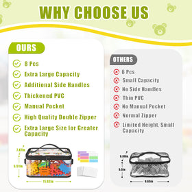 Shcsdr clear PVC board game bags with handles for easy transport