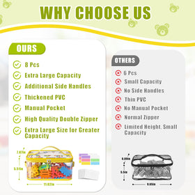 Shcsdr clear PVC board game storage shows contents while protecting toys.