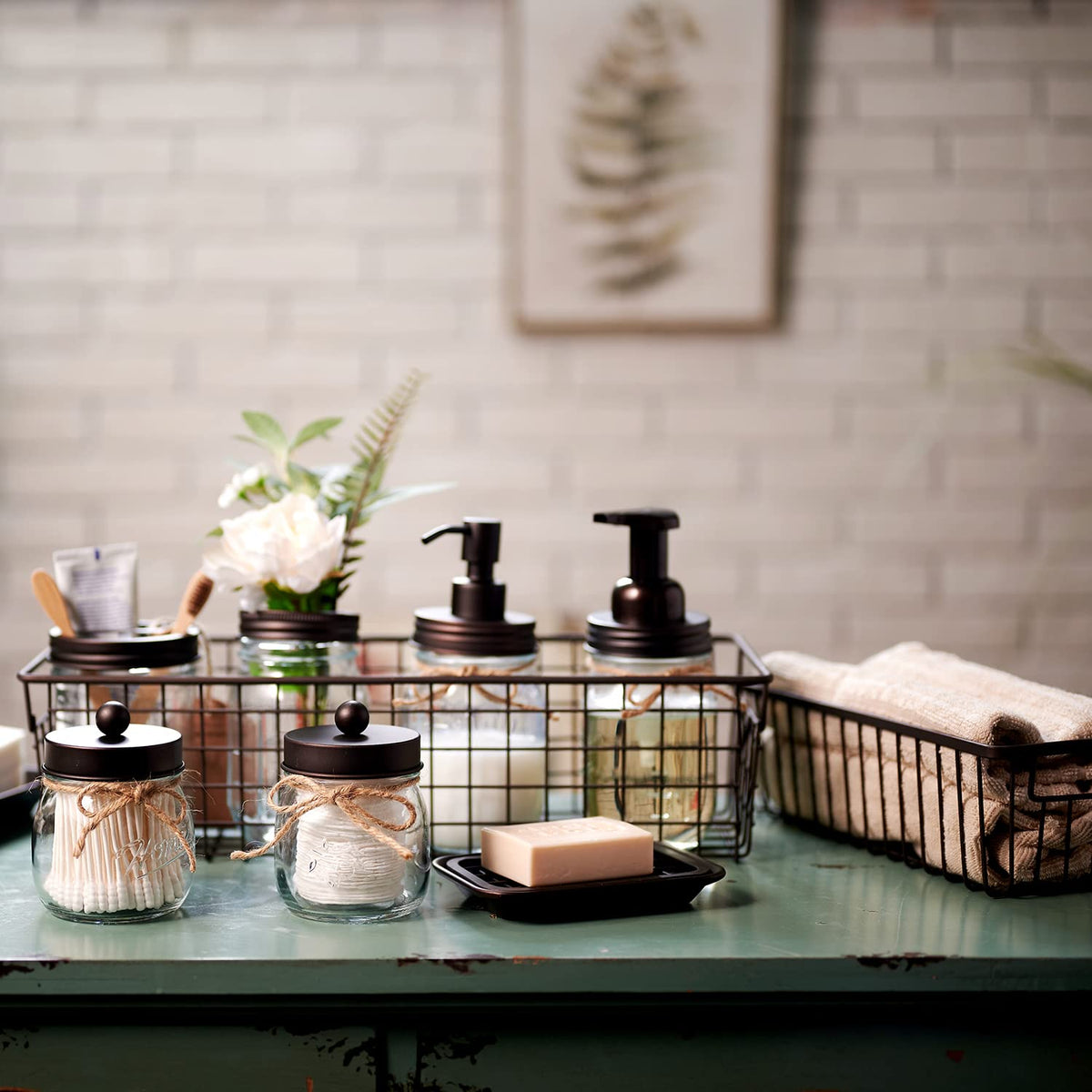 SheeChung apothecary jar stores cotton balls with style