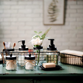 SheeChung apothecary jars offer clear visibility for essentials.