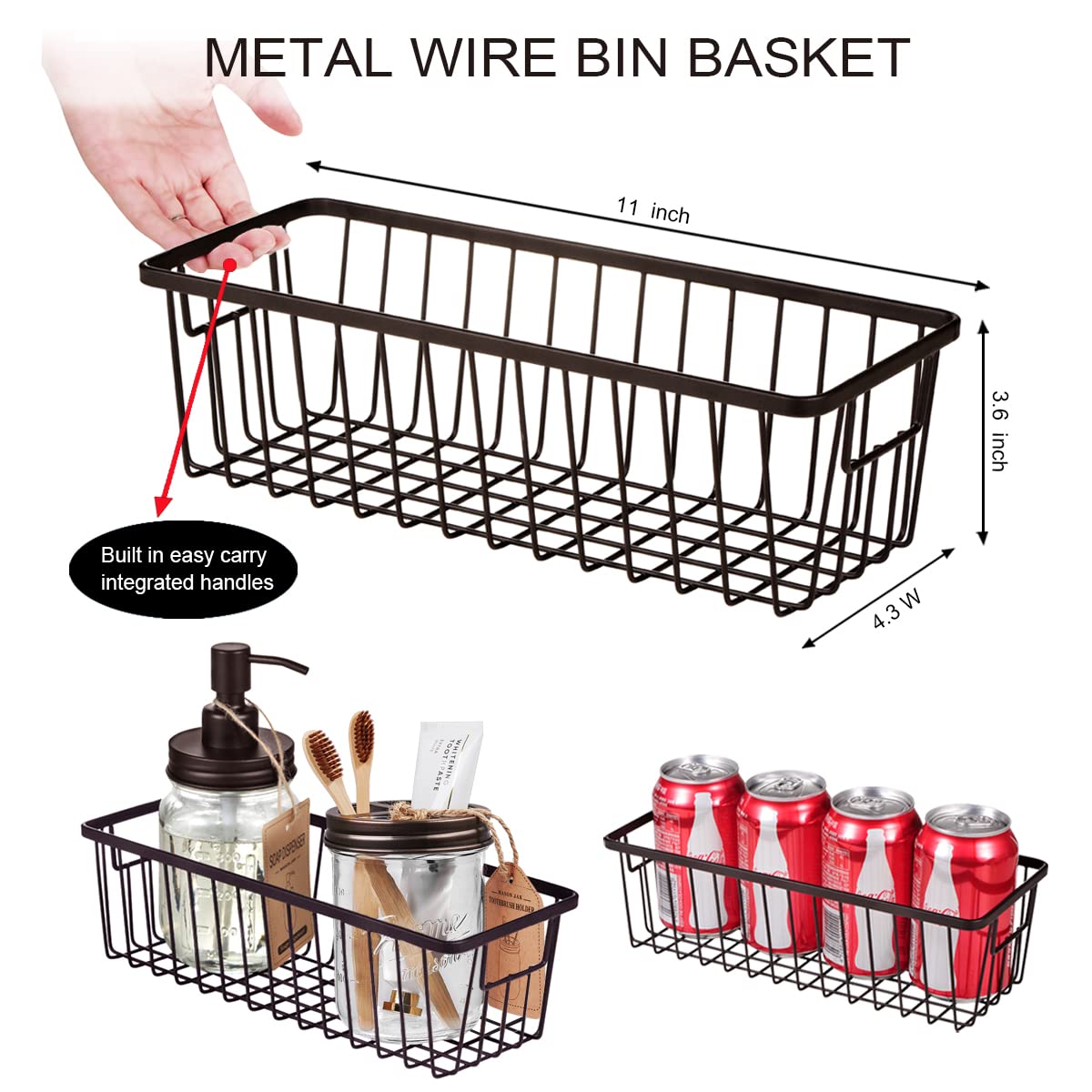 SheeChung metal basket organizes jars and towels at reach