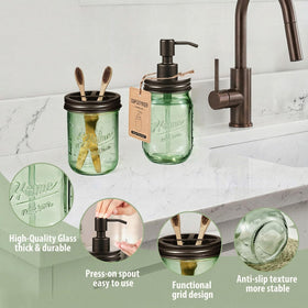 SheeChung green mason jar qtip holder two units offer flexible storage