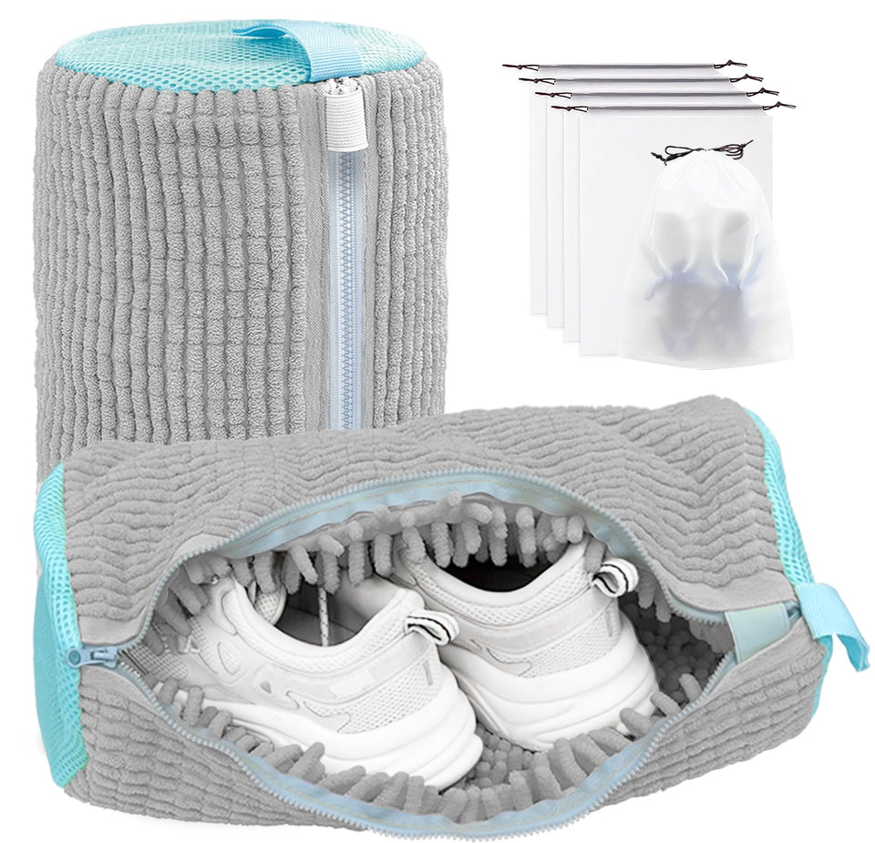 SHEELA HO shoe wash bag front view shows a practical two-pack set for safe sneaker washing