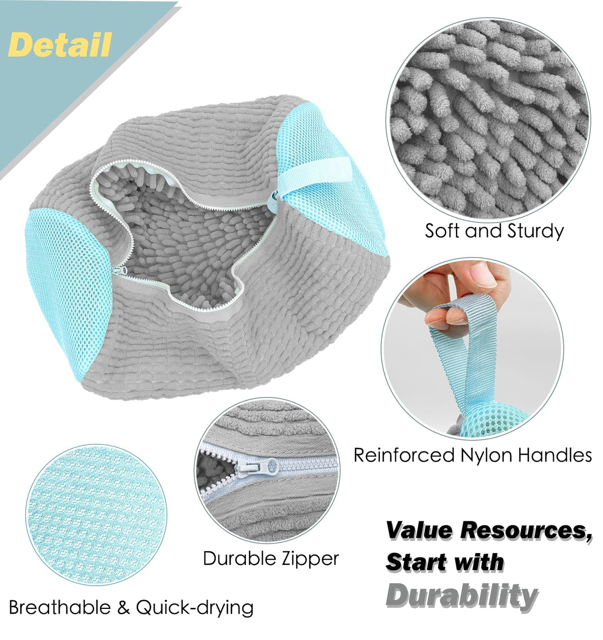 SHEELA HO shoe wash bag interior microfiber guards shoes during washing