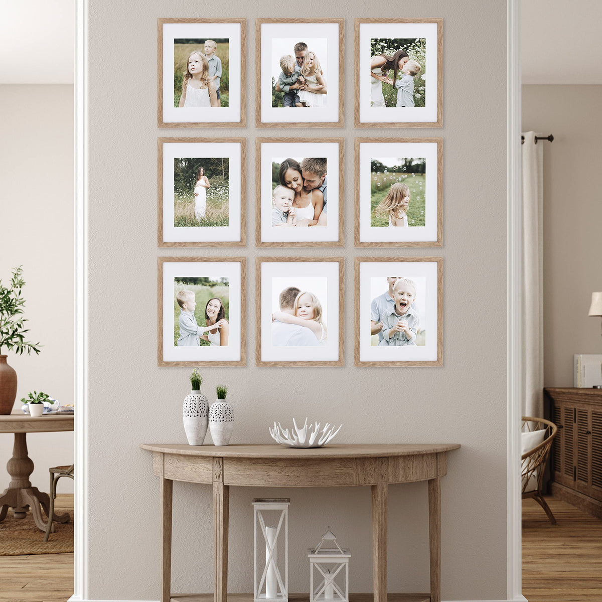 Sheffield Home easy-hang template helps plan layouts for a seamless wall display.