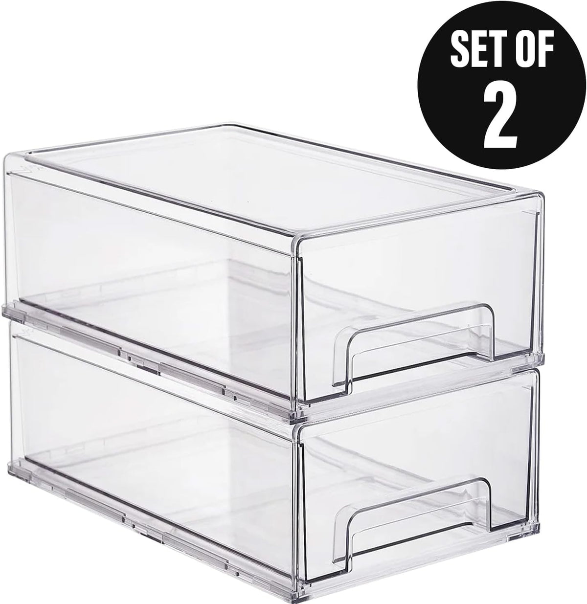 ShelfShaper BPA-free heavy-duty bin resists cracking through frequent use.