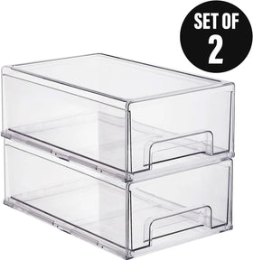 ShelfShaper BPA-free heavy-duty bin resists cracking through frequent use.