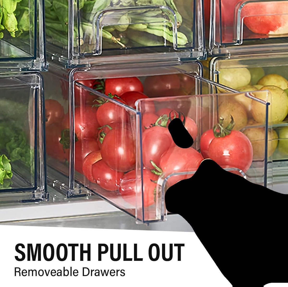 ShelfShaper clear drawer bin for office organization and easy item reach.