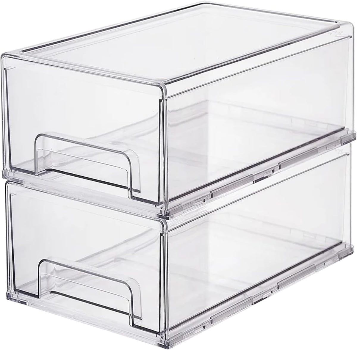 ShelfShaper clear drawer bin for pantry organization and easy item visibility.