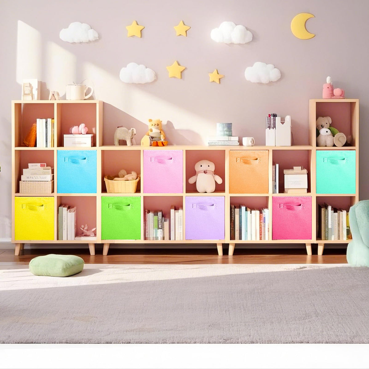 ShellKingdom colorful storage cubes offer versatile room organization
