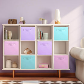 ShellKingdom foldable storage bin in pink fits in closets and drawers.