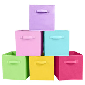 ShellKingdom foldable storage cubes in a 6-color pack for versatile closet organization.