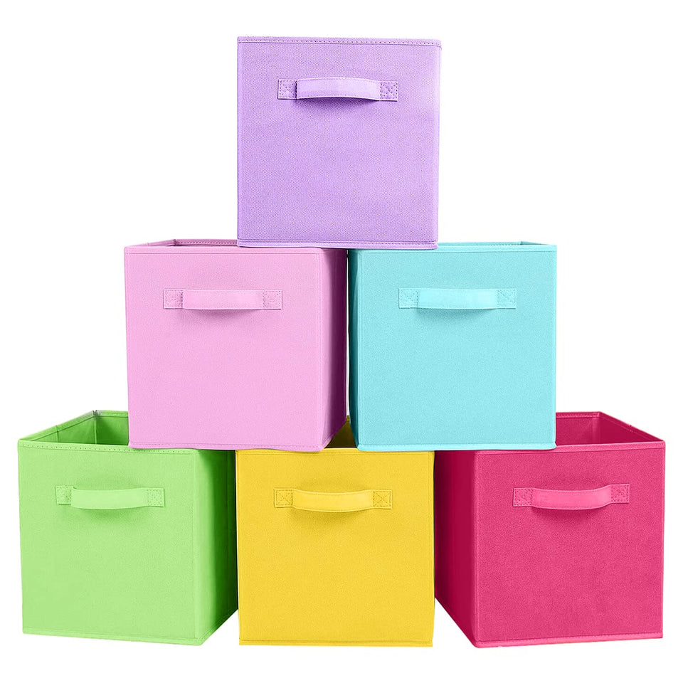 ShellKingdom foldable storage cubes in a 6-color pack for versatile closet organization.