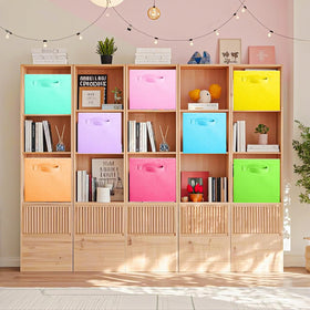 ShellKingdom storage cubes on a shelf showcase colorful organization