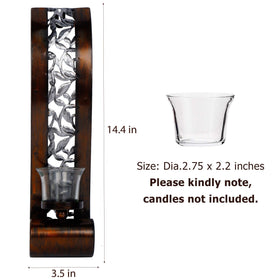 Shelving Solution wall sconce features cylindrical glass shade for soft light