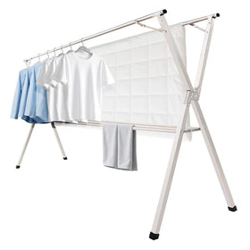SHENGSHI 95-inch foldable drying rack extended length for large laundry outdoors