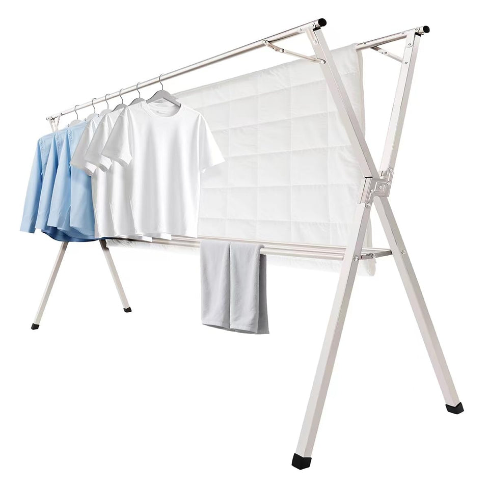 SHENGSHI 95-inch foldable drying rack extended length for large laundry outdoors