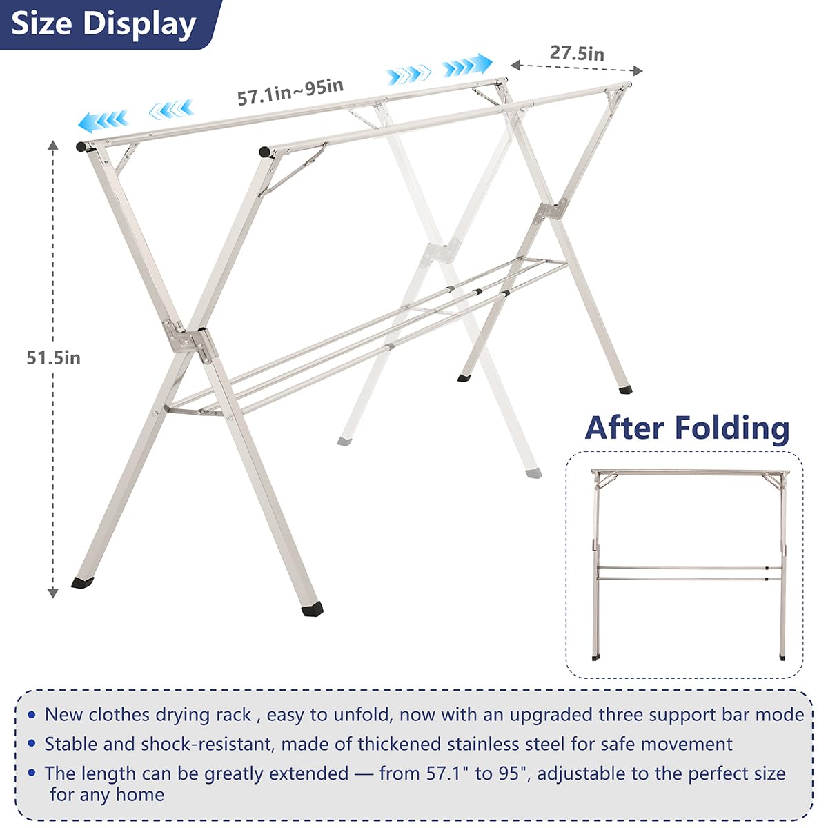 SHENGSHI heavy-duty stainless steel frame shows durable construction