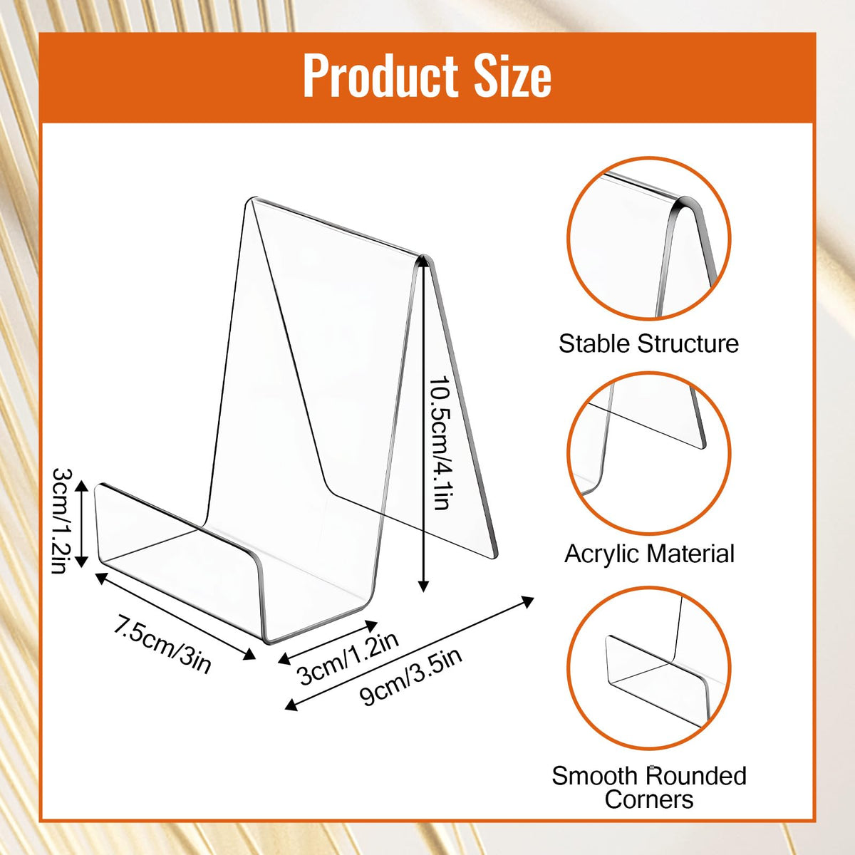 SHENLIU 3x4-inch easel highlights small items with a compact footprint