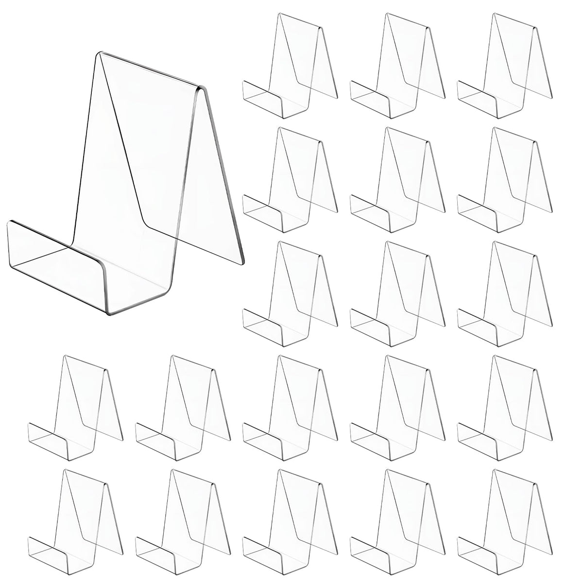 SHENLIU clear book stand 20-pack keeps items visible and organized