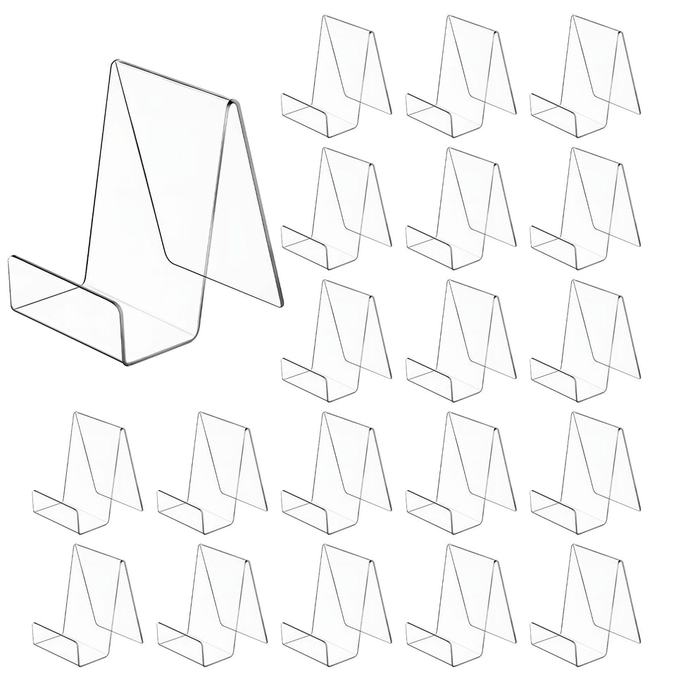 SHENLIU clear book stand 20-pack keeps items visible and organized