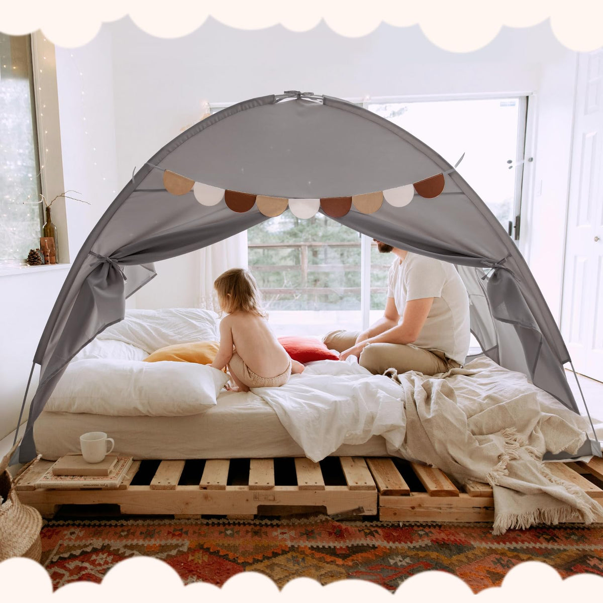 Sherilyn Bed Tent two windows two doors design improves airflow and access