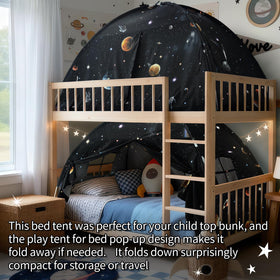 Sherilyn Galaxy Tent fits a full-size mattress for flexible use.