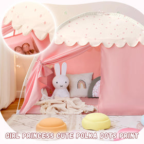 Sherilyn machine washable canopy keeps cleanup quick after messy play.