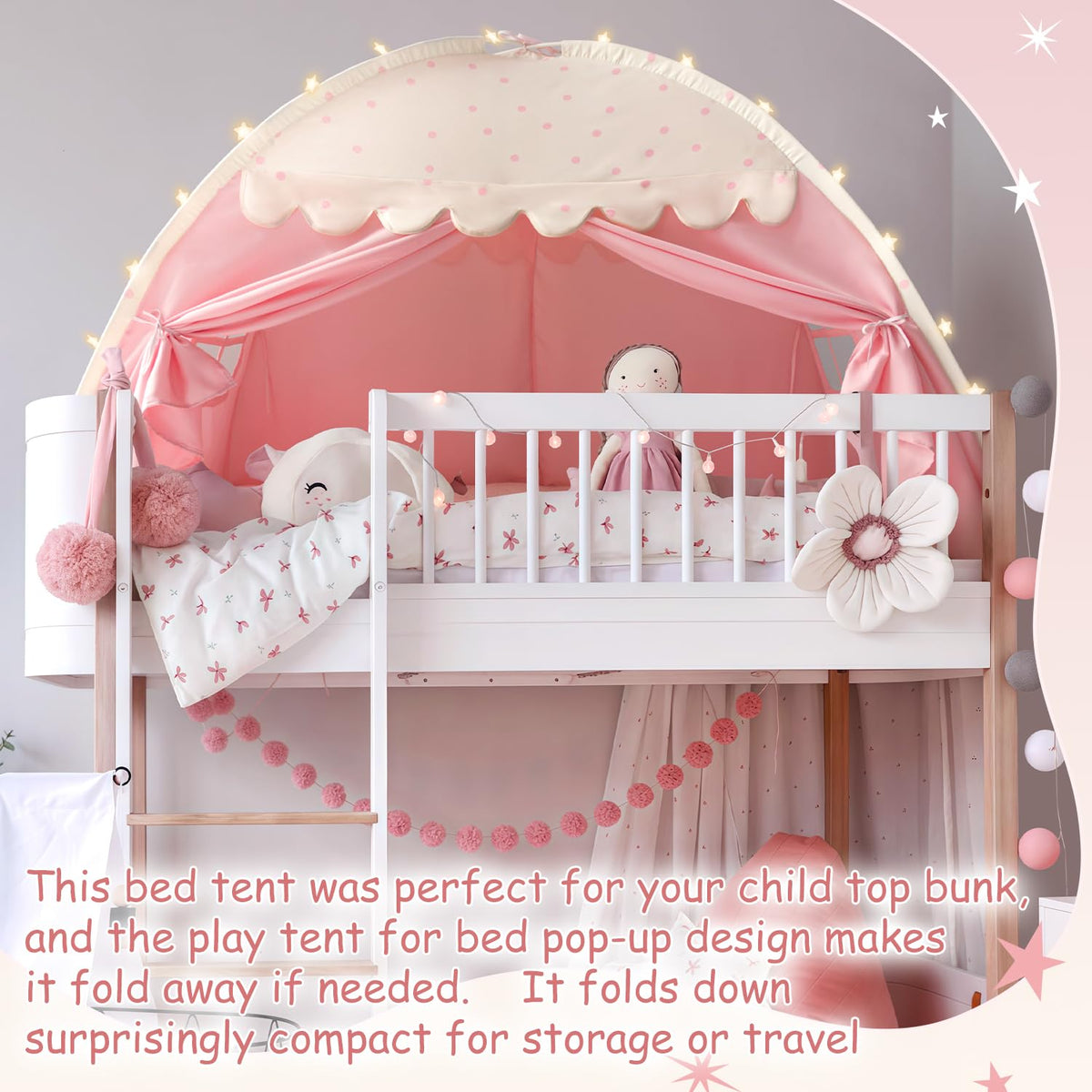 Sherilyn twin bed canopy fits a standard mattress for cozy sleeping space.