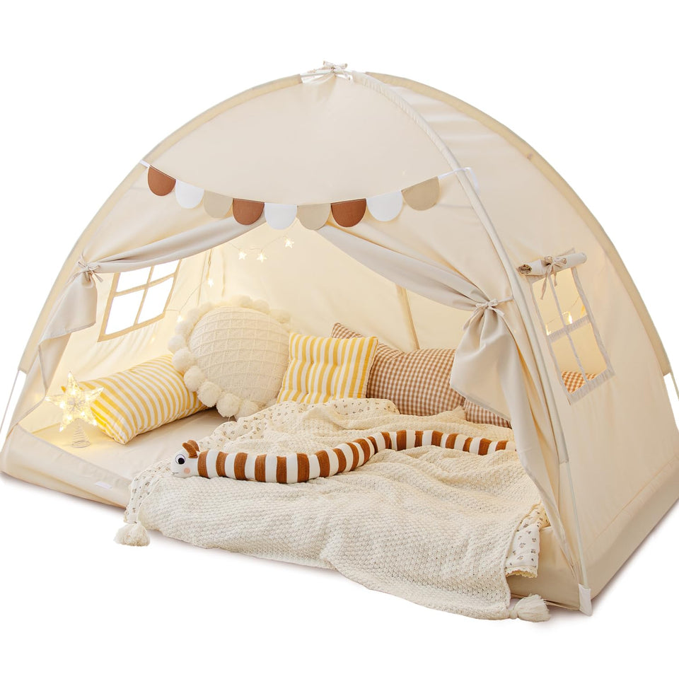 Sherilyn twin bed canopy tent assembly shows quick setup and cozy space.