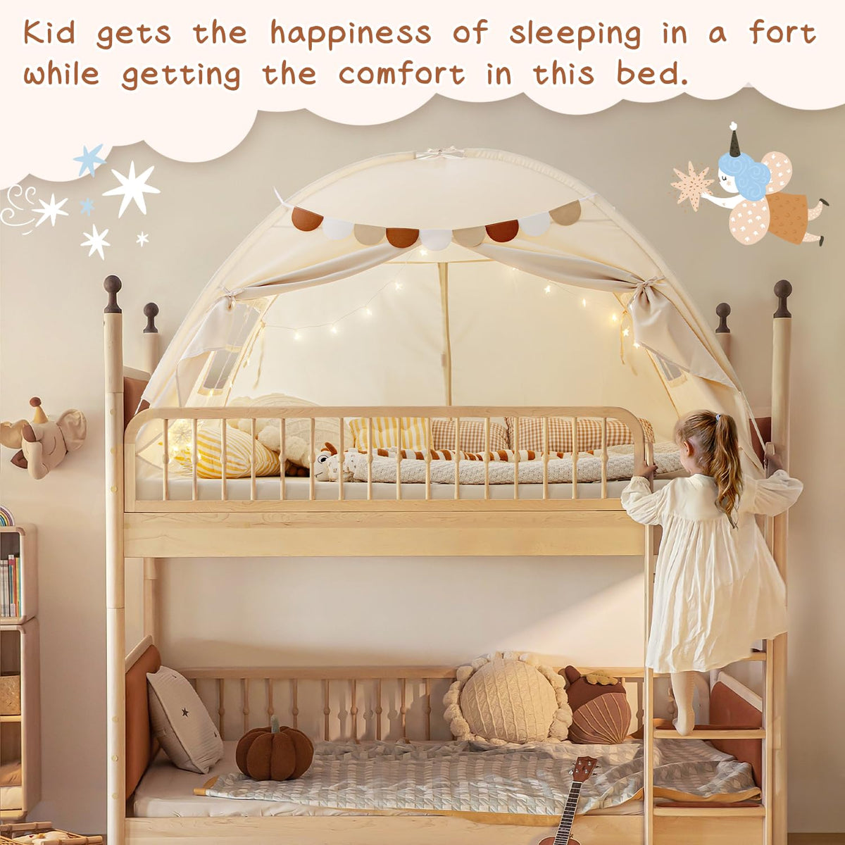 Sherilyn twin bed canopy tent privacy doors offer quiet, personal space.