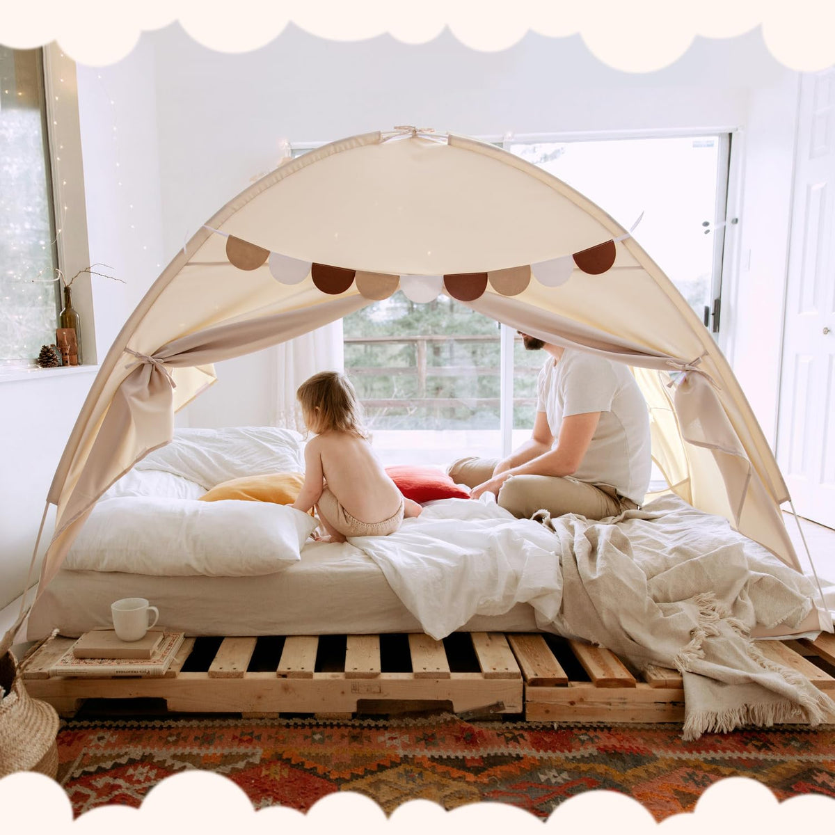 Sherilyn twin bed canopy tent windows for ventilation and fresh airflow.