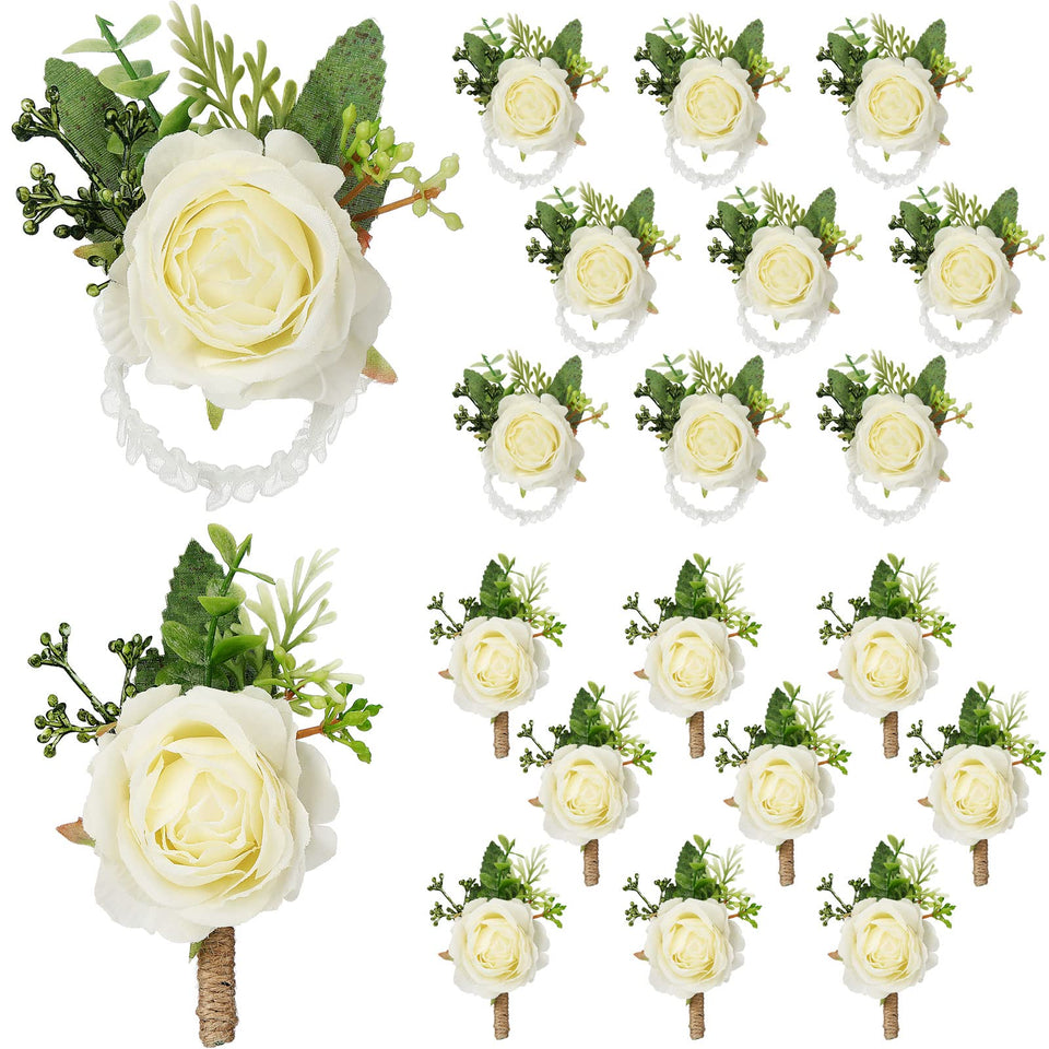 Sherr rose wrist corsage in white for elegant wedding styling