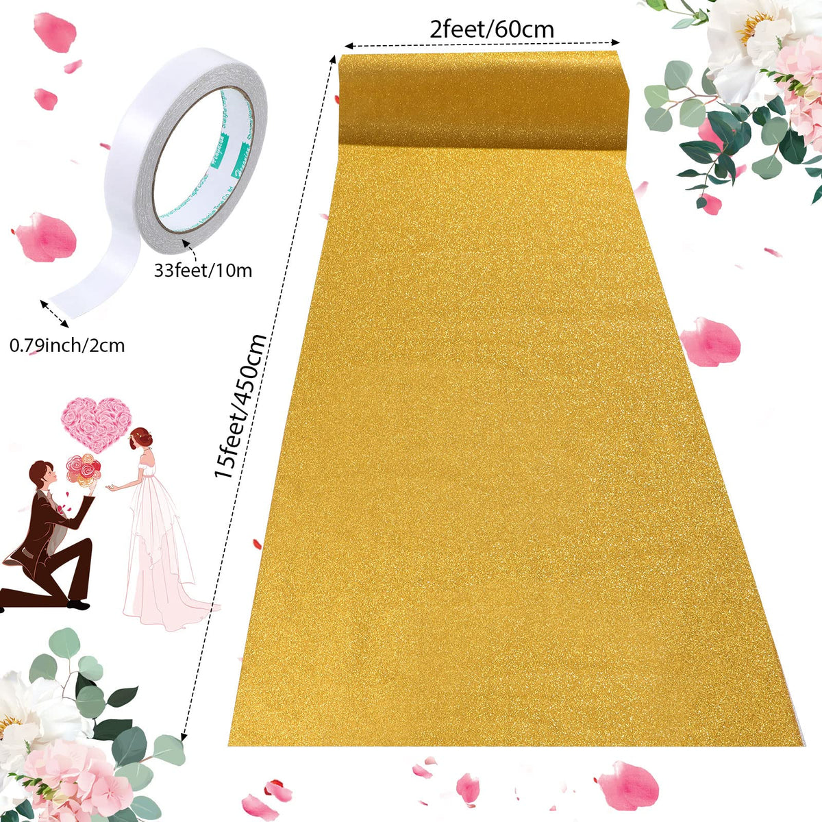 Close-up of Shihanee glitter surface reflecting light on the runner