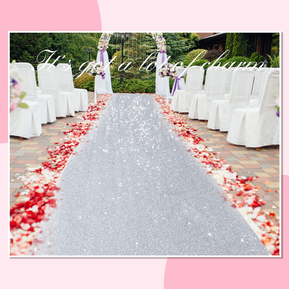 Shihanee prom or party aisle runner adds festive shimmer to entrances