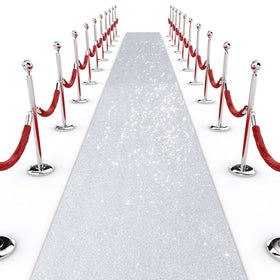 Shihanee Sequin Aisle Runner in silver glitter for weddings