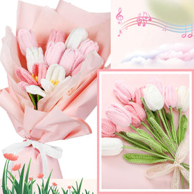 Shihanee knitted tulips make a thoughtful gift for Mother's Day and other occasions.
